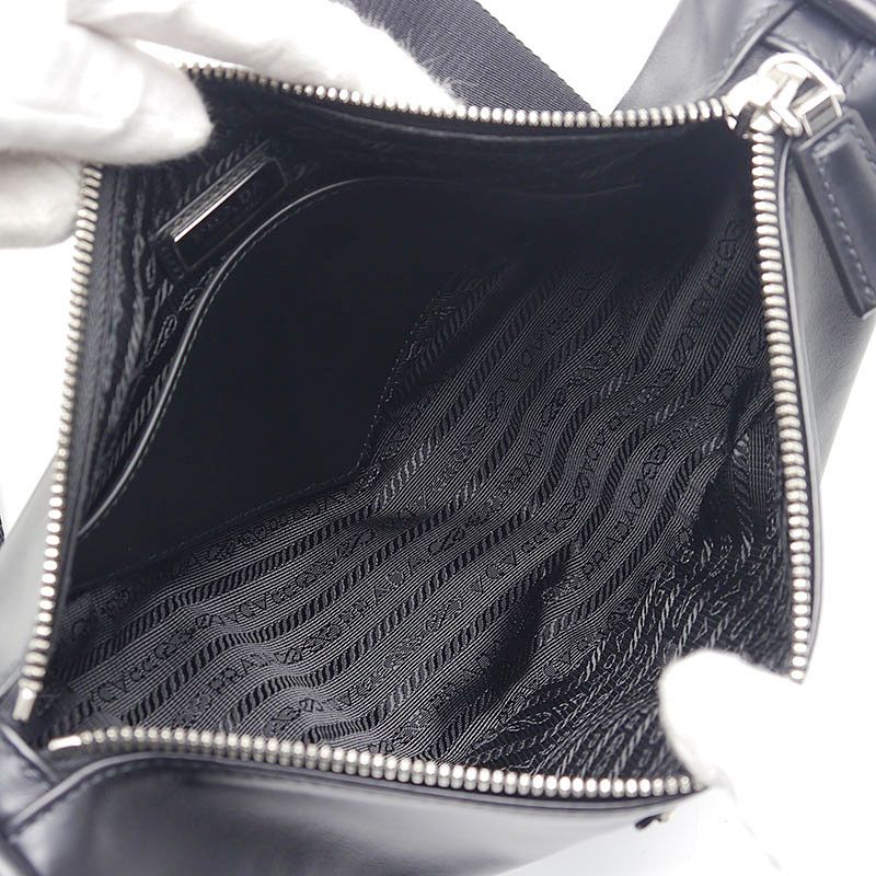 Prada Triangle Leather Shoulder Bag 2vh155 Black