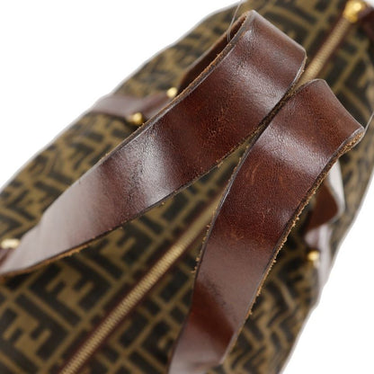 Fendi Zucca Nylon Canvas Brown Unisex Boston Bag