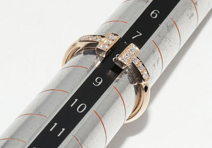 Tiffany & Co Ring 18K Pink Gold Diamond 12P (013ct) T Wire Ring
