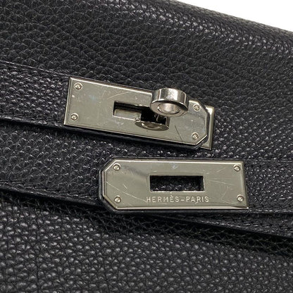 Hermes Handbag Kelly 32 Black Outside Stitching/silver Hardware