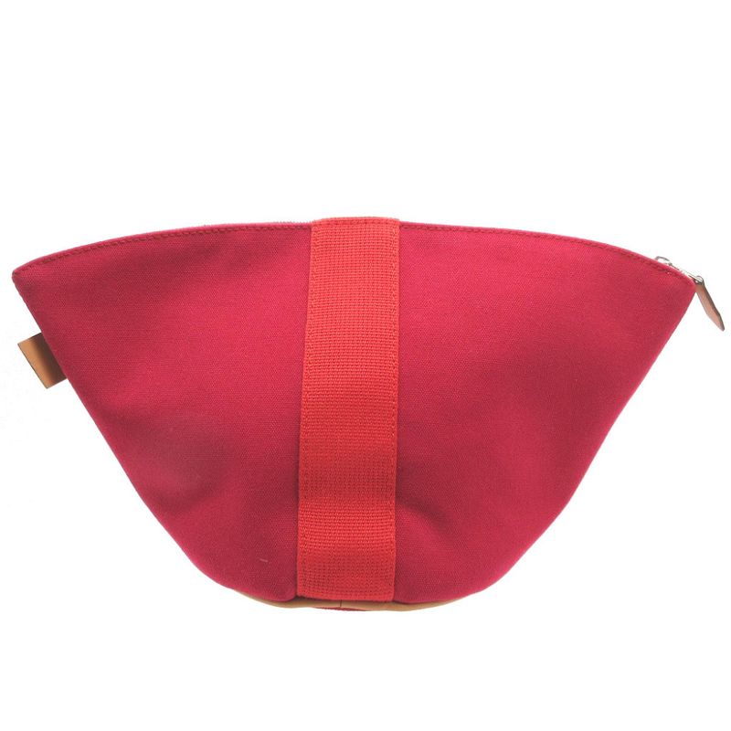 Hermes Palmyre Canvas Rouge Vif Prune Pouch 0179 Hermes