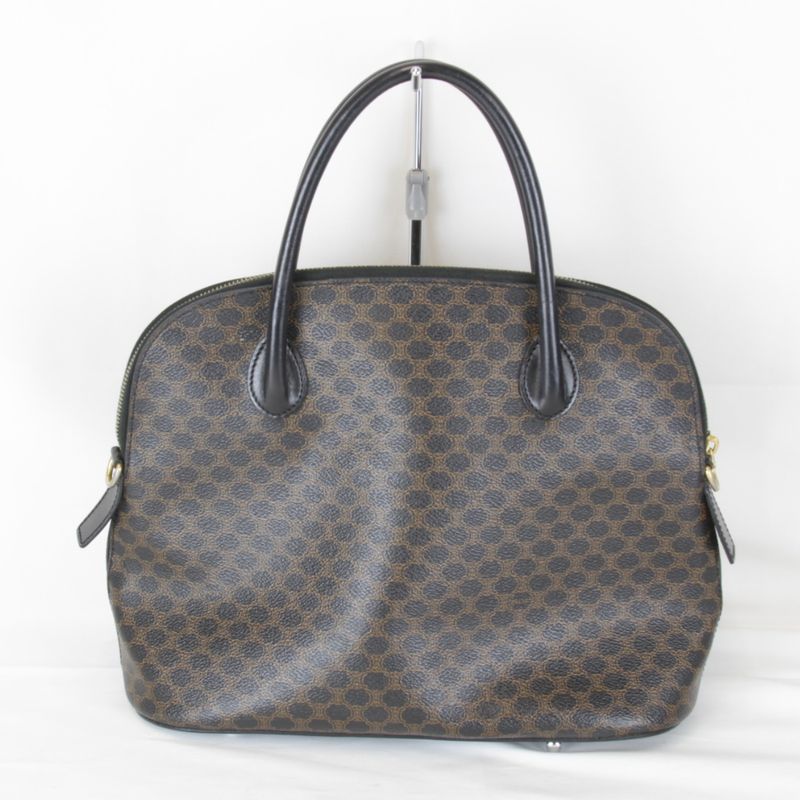 Celine Macadam Patterned Handbag Pvc/leather Black