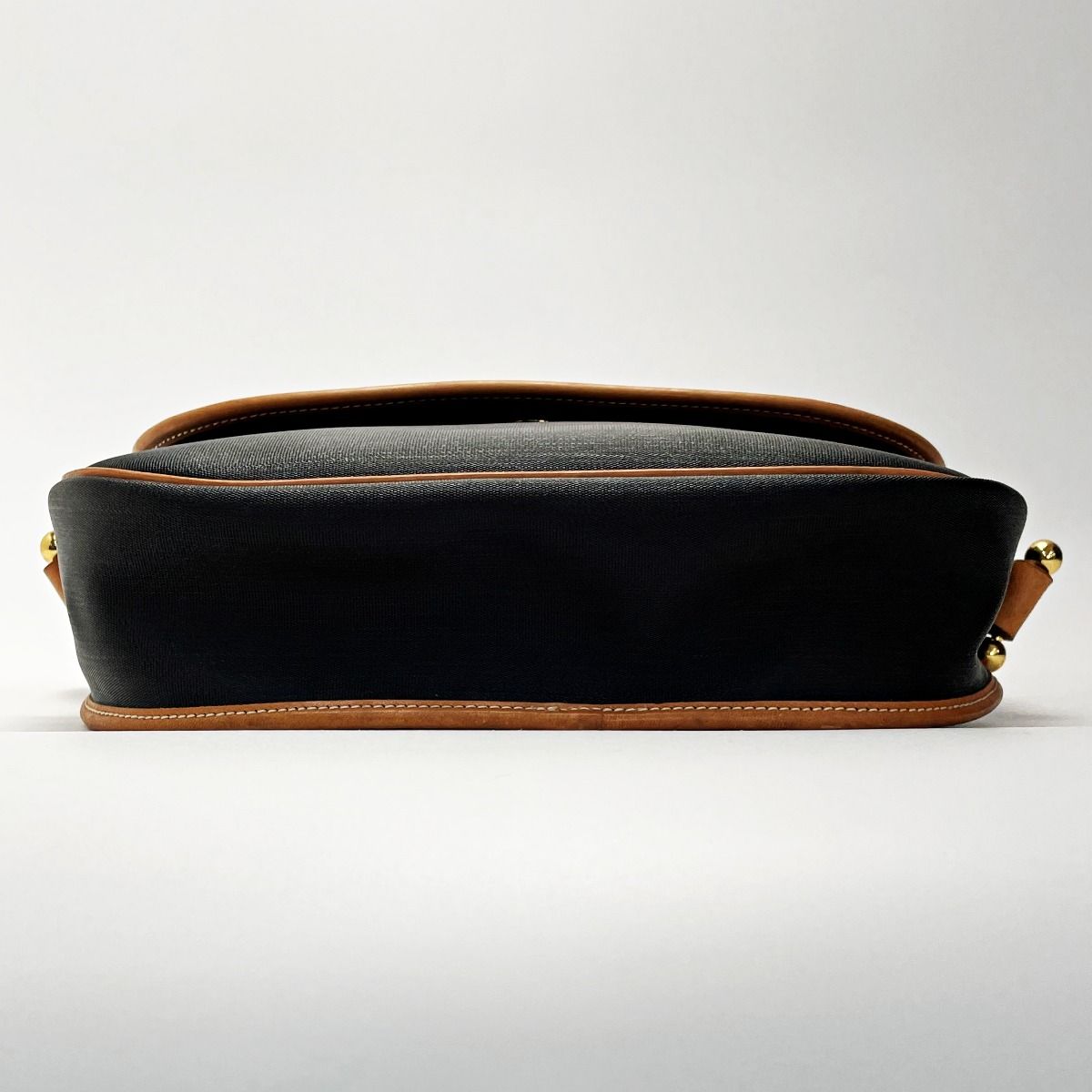 Christian Dior Shoulder Bag Black PVC×leather Women's Vintage Gold Hardware