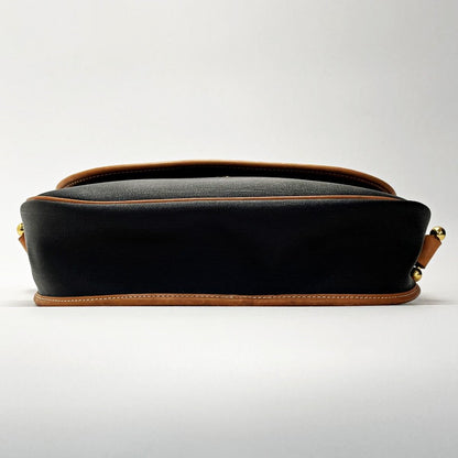 Christian Dior Shoulder Bag Black PVC×leather Women's Vintage Gold Hardware