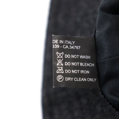 Prada 2hc137 100% Wool Triangle Plate Triangle Logo Bucket Hat Dark Gray M Made