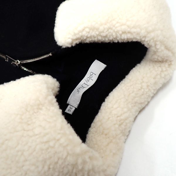 Baby Dior Boa Jacket 36 Black Wool Kids Jumper Zip Up Christian Dior Baby Dior