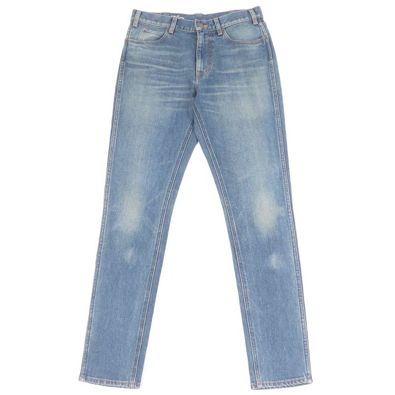 Celine N112 640E 07WS Washed Skinny Pants Denim Pants Indigo Blue 29 Made In