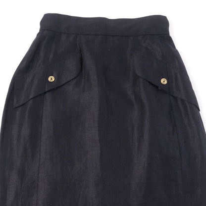 CHANEL Vintage 150466d4 A250078 100% Linen 100% Silk Lining Logo Button Tight