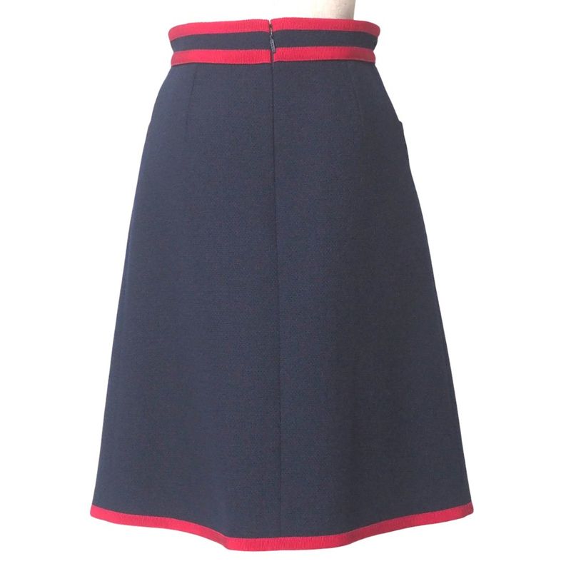 Gucci Skirt Size 36 Michele Period Bicolor Taiga Button Inverted Pleated