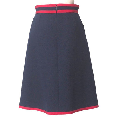 Gucci Skirt Size 36 Michele Period Bicolor Taiga Button Inverted Pleated