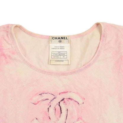 Chanel 2009ss Coco Mark Tie Dye Print Stretch T-Shirt P34611k02001 Pink 38