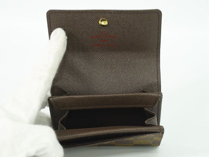 Authentic Louis Vuitton LV Porte Monnaie Pla Damier Ebène Coin Case Coin Case