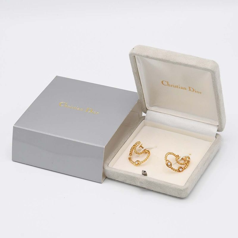 Christian DIOR Earring 18K 750 D0.15 Approx 7.5g Gold Accessories Ladies With