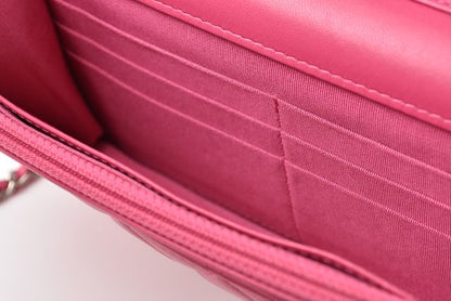Chanel Chain Wallet Shoulder Bag Long Wallet Clutch Chanel Lambskin Pink Silver