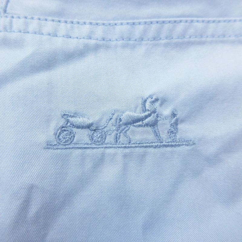 Hermes 21ss Light Fabric Cotton Shirt Coat Outer Light Blue Size S *16-7352