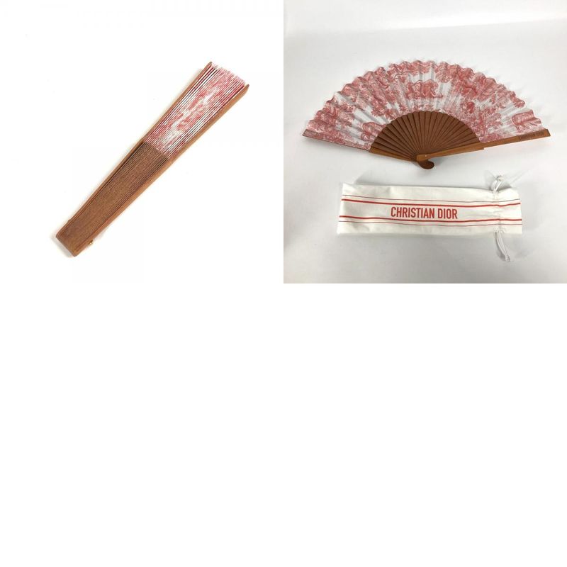 DIOR Miscellaneous Goods Twirldujuy Fan Wood Orange