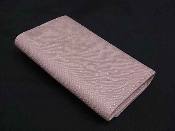 Bvlgari Leather 6-ring Key Case Key Case Ladies Pink And Silver Fn5044