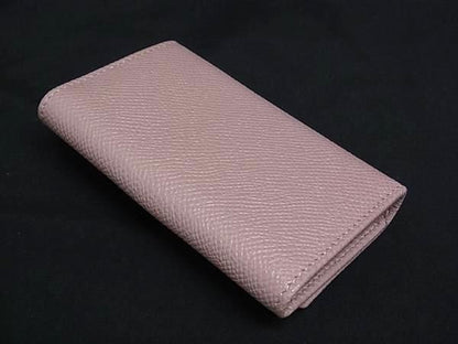 Bvlgari Leather 6-ring Key Case Key Case Ladies Pink And Silver Fn5044