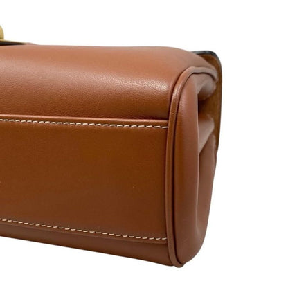 Celine Shoulder Bag Teen Soft 16 Caisse 196853 Calfskin Tan Brown Gold Hardware