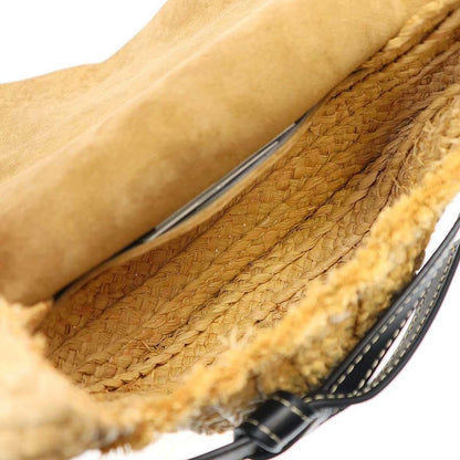 Loewe Gate Raffia Shoulder Bag Natural×black