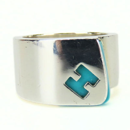 Hermes Ring - Ring Candy 51 Silver 925 Approx 11.1g Silver Light Blue H Logo