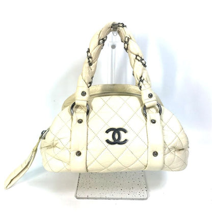 Chanel Handbag CC Coco Mark Leather Beige