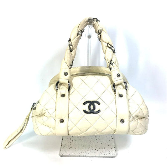 Chanel Handbag CC Coco Mark Leather Beige