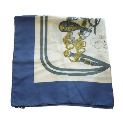 Hermes 001266s Carre 90 Brides De GALA Ceremonial Bridle Navy - 100%