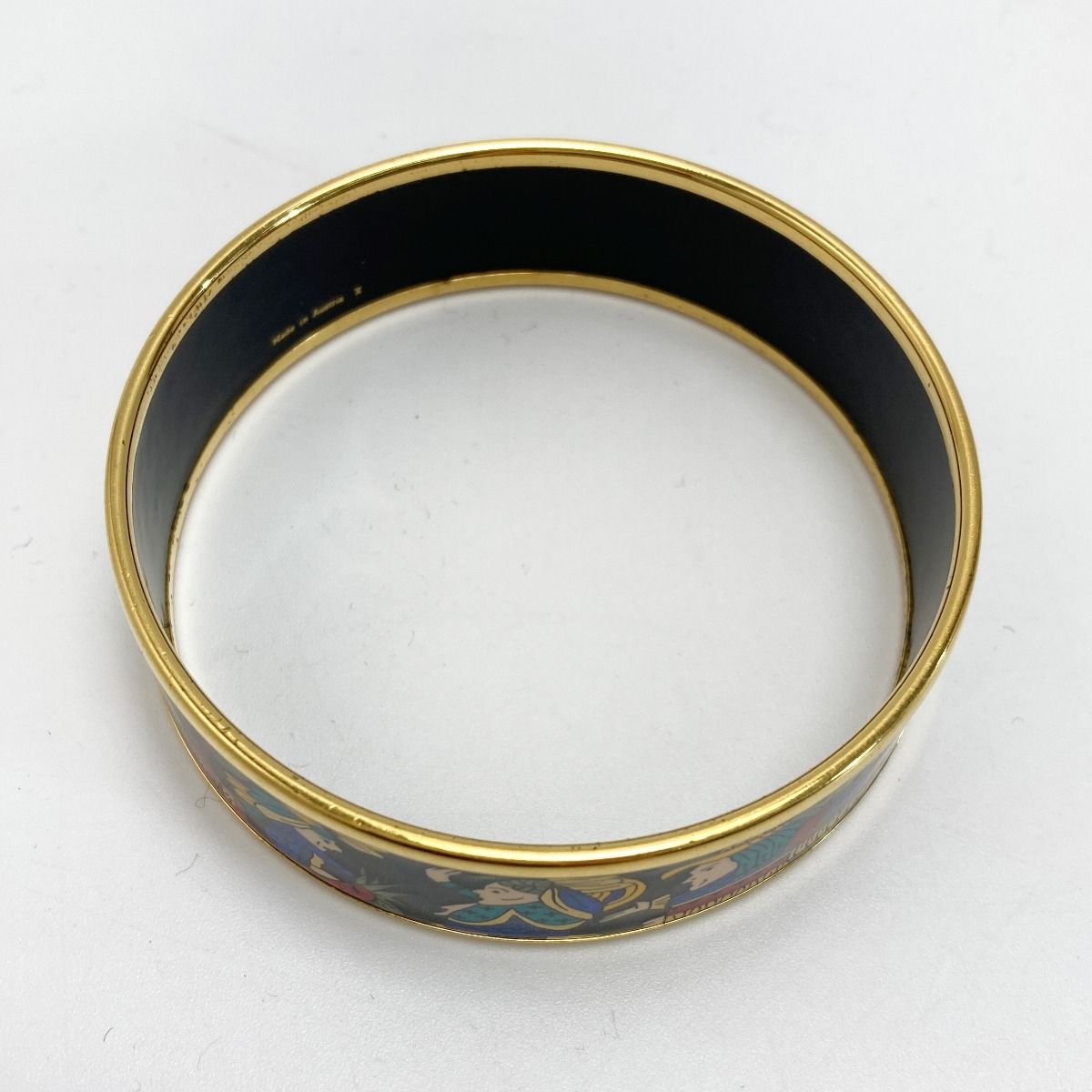 Hermes Enamel GM Bangle Plated Cloisonné Indian Bracelet