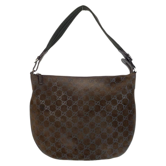 Gucci Brown GG Canvas/suede 001 1206 Shoulder Bag Women 504743