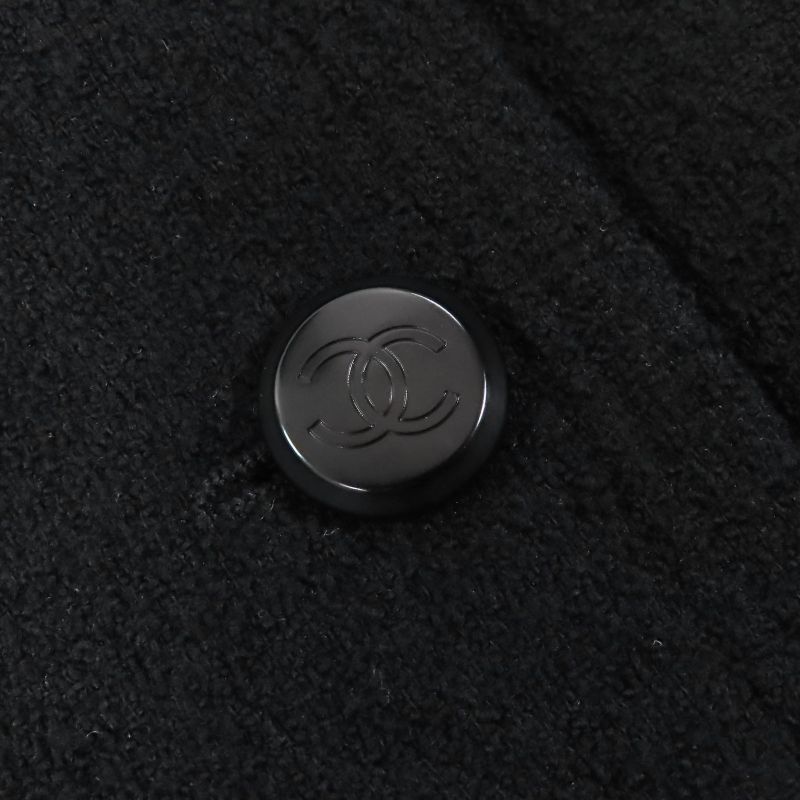 CHANEL Vintage 98A P11506 Wool Coco Mark Button Wool Tweed Jacket Skirt Setup