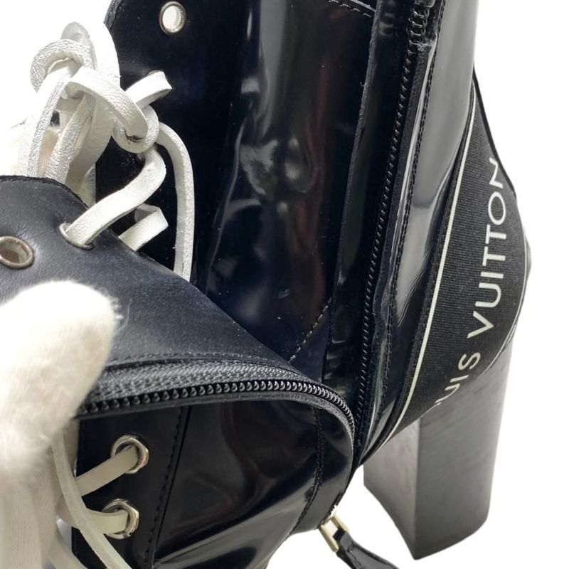 Louis Vuitton Star Trail Ankle Boots 35 1 2 Black White Logo Line Louis Vuitton