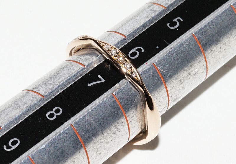 Chanel Ring 18K Pink Gold 10P Diamonds (approx 008ct) Camellia Collection Half