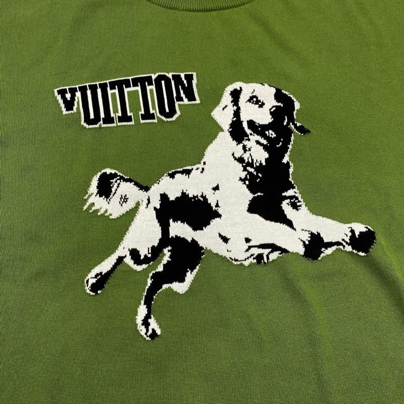 Louis Vuitton Short Sleeve Sweater Short Sleeve Cotton Crew Neck Rm251mm