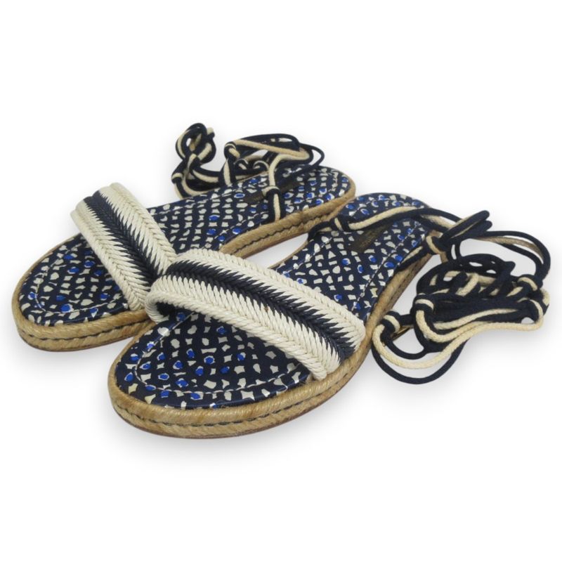Good Louis Vuitton Shoe Lace Strap Jute Flat Sandals 37 Approx 23.5cm (9.25in)
