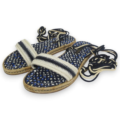 Good Louis Vuitton Shoe Lace Strap Jute Flat Sandals 37 Approx 23.5cm (9.25in)