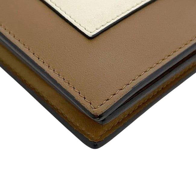 Celine Bifold Long Wallet Brown Navy White Wallet Excellent Condition Leather