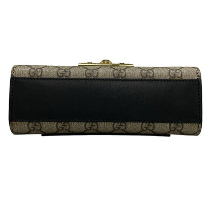 Gucci Shoulder Bag Padlock GG Small 409487 Black X Brown X Multi Chain Shoulder