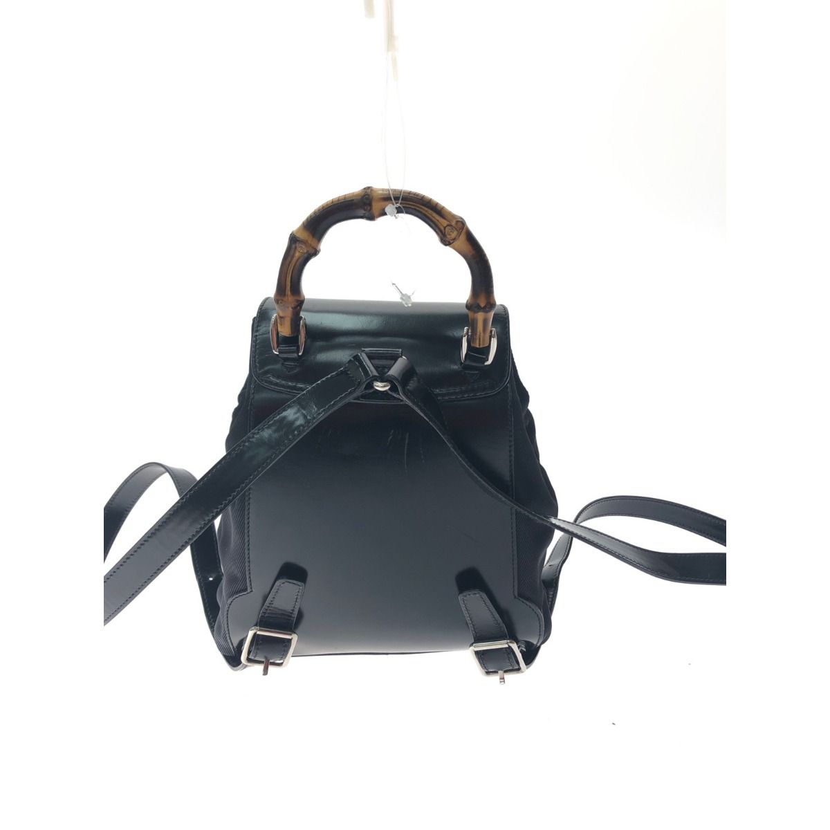 Gucci Women's Backpack Mini Bamboo Nylon Canvas X Leather 0322650030 Black
