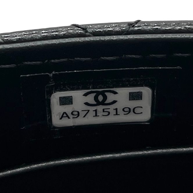 Chanel Shoulder Bag Leather Coco Handle Micro Caviar Skin Gold Hardware Black