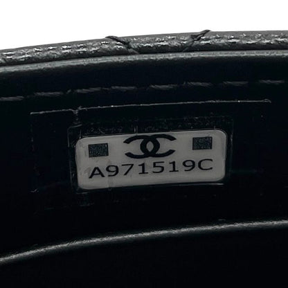 Chanel Shoulder Bag Leather Coco Handle Micro Caviar Skin Gold Hardware Black