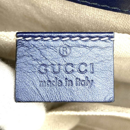Gucci 295402 Handbag Shoulder Bag Navy/blue/gold Blue/gold Enamel Ladies