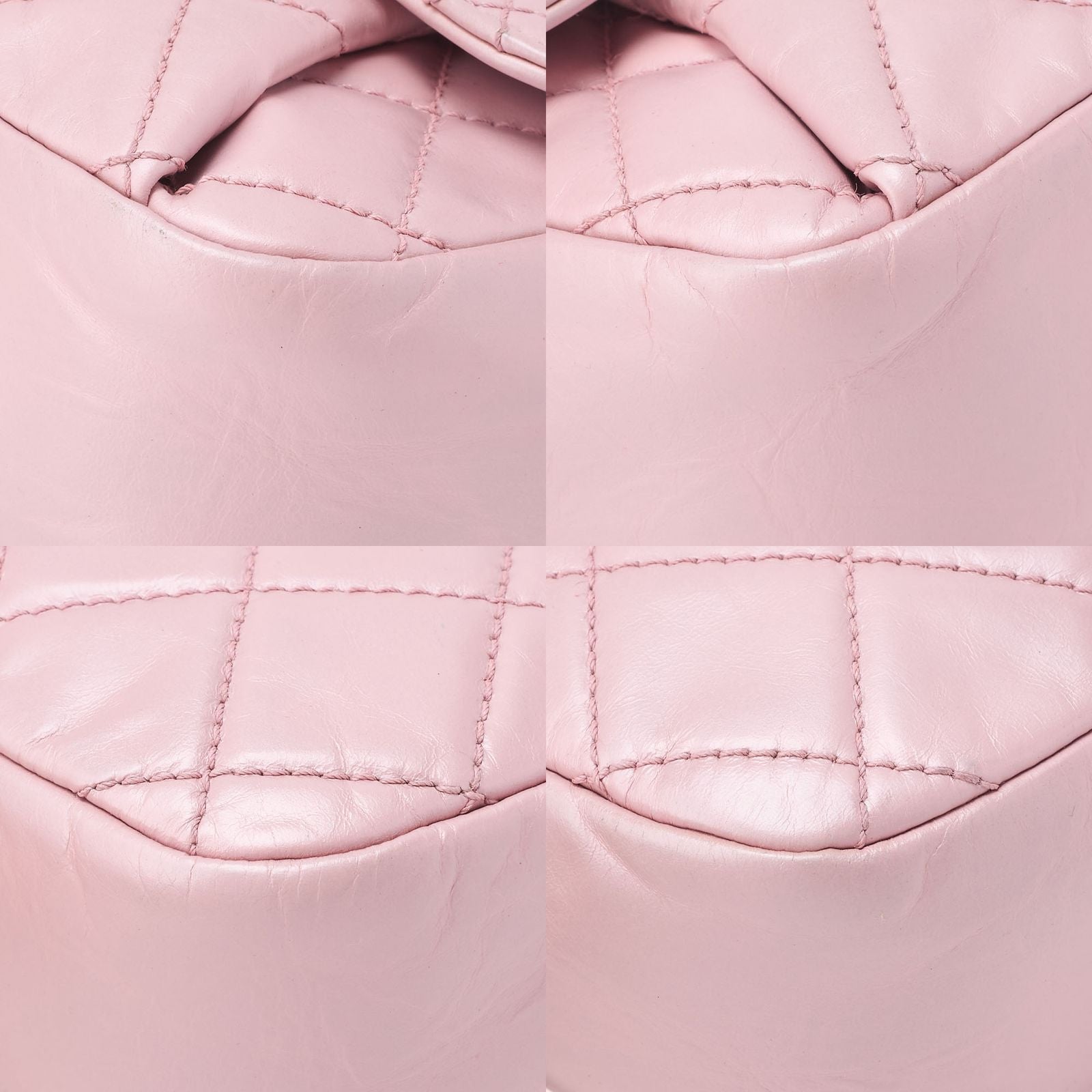 Chanel Chain Shoulder Bag Matelasse Vintage Calf Mini Pink Silver Hardware