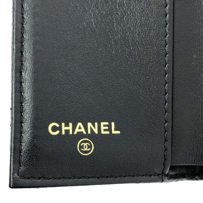 Chanel - Matelasse Coco Mark Caviar Skin Compact Wallet - Black - Women's
