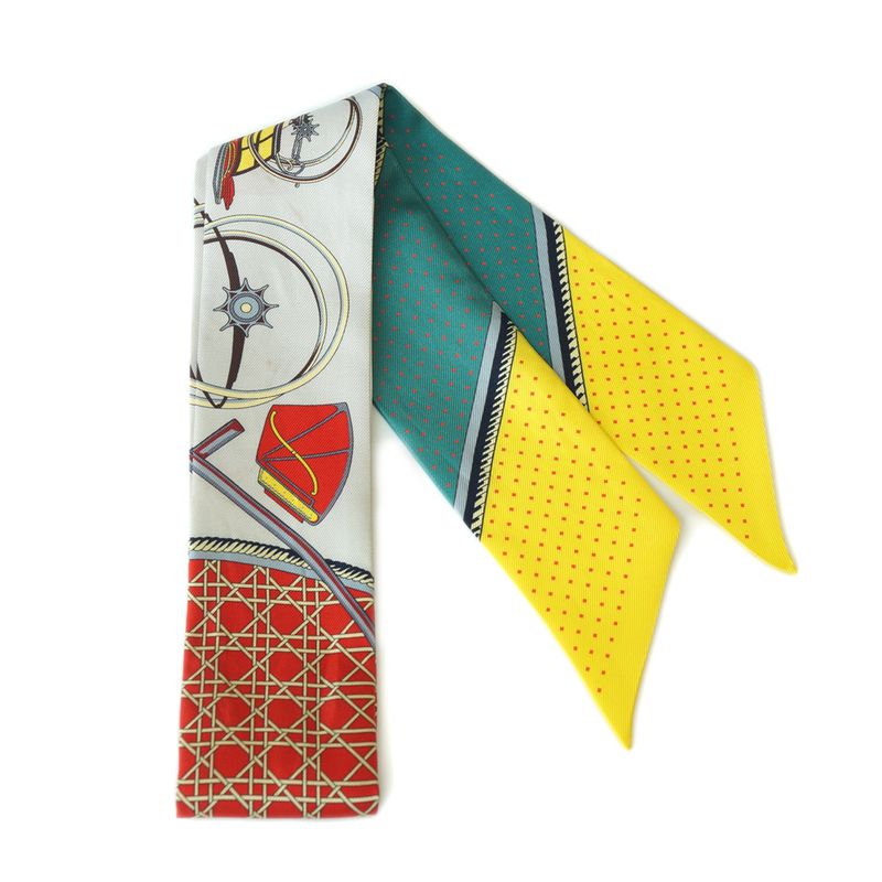 Hermes Twili - Folding Covered Carriage 100% Silk Multicolor - Yellow -