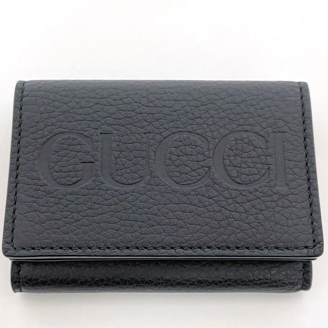 Gucci Trifold Wallet Black 736151 2067 Unused Excellent Condition Leather