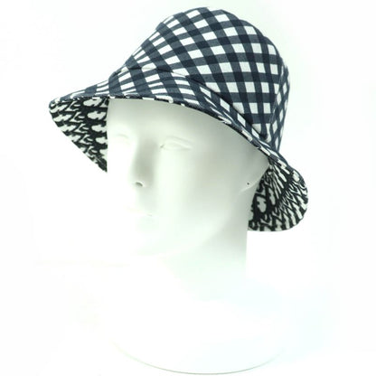 Christian DIOR 22SS 22vic923i130 Polyester Cotton Check Oblique Bucket Hat Navy
