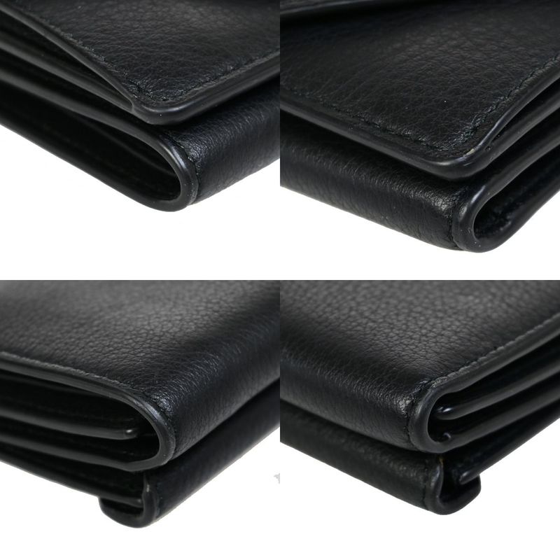 Balenciaga Trifold Wallet Mini Wallet Leather Black 62ka374