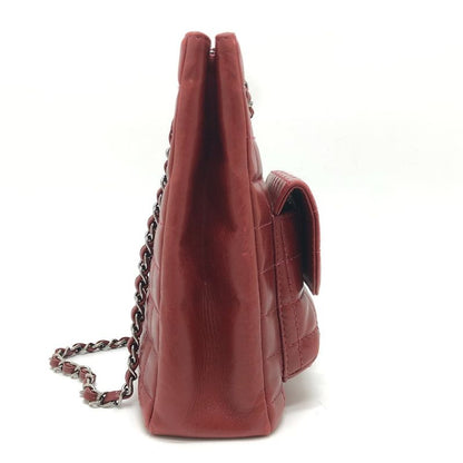 Chanel Tote Bag Chocolate Bar 255 Lambskin Red