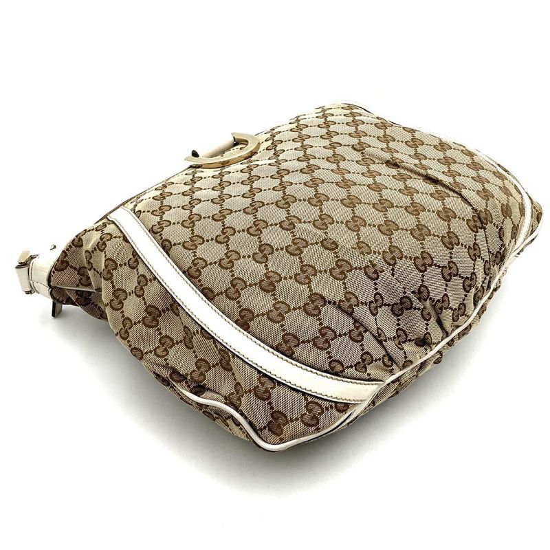 Gucci 204940 Abby Crossbody Shoulder Bag Beige/white GG Canvas/leather Ladies